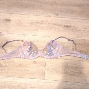 Cream, Lace, Victoria's Secret Demi Bra (38 D)
